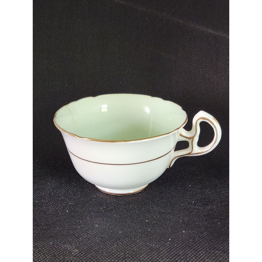Vintage Royal Stafford Tea Cup & saucer Set White Gold And Mint Green See: Notes